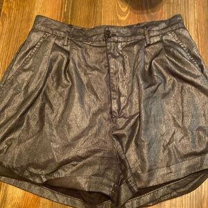UO black shimmer high waist shorts